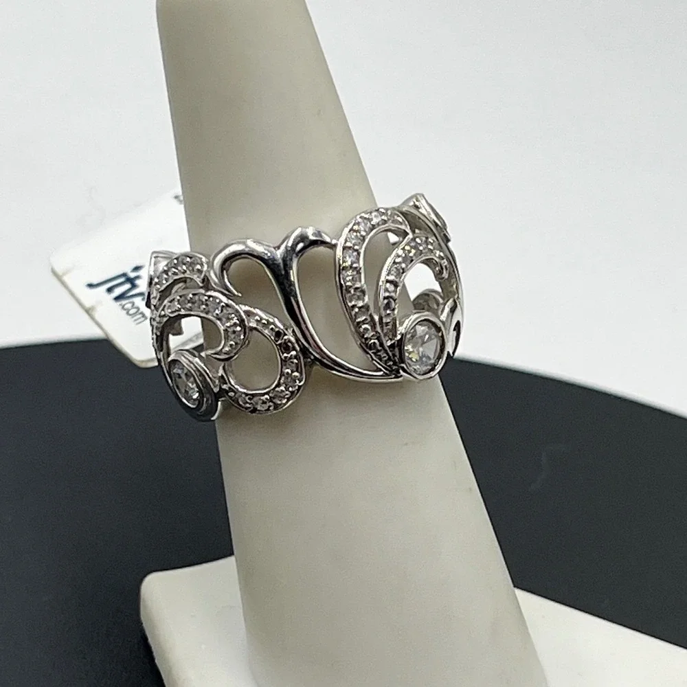 Bella Lucci Sterling Silver Rhodium Plated CZ Ring Sz 7‎